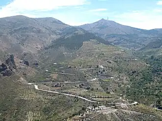 La montée de Bacares à Velefique