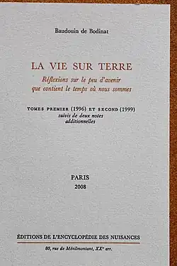 La Vie sur terre par Baudouin de Bodinat.