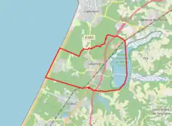 Carte avec les communes environnantes.