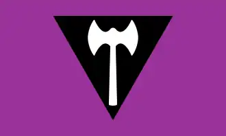 Drapeau lesbien utilisé dans les années 1990 et 2000.