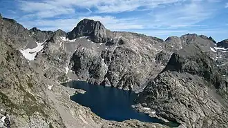 Vue du lac Long et de la Malédie.