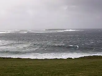 Vue de Lady's Holm depuis Mainland.