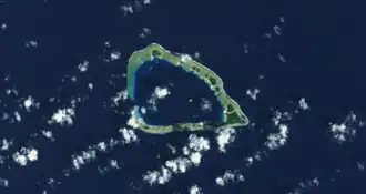 Image satellite de l'atoll de Lae.