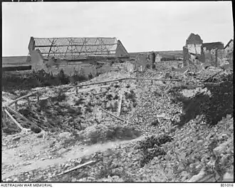 Ruines du village en 1918.