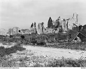 Ruines de l'église en 1918.