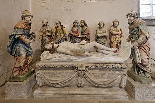 Vue d'ensemble de la Mise au tombeau.