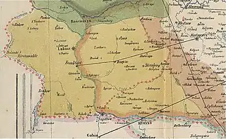 Carte du pays de Lubusz cédé aux ducs de Silésie en 1241/1242.
