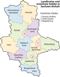 Arrondissements en Saxe-Anhalt