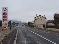 La RN 88 à la Sauvetat