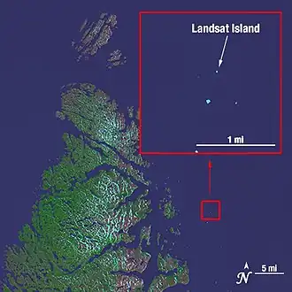 Image Landsat 7 de la région de Landsat Island (NASA).
