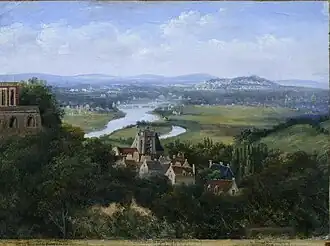 Jean-Baptiste-Gabriel Langlacé, Vue de Paris depuis Meudon (1818).