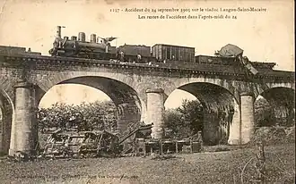 Accident du 24 septembre 1905 sur le viaduc entre Saint-Macaire et Langon.