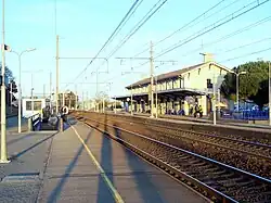 Les voies en direction de Saint-Macaire (janvier 2010).