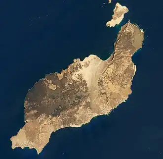 Image satellite de Lanzarote.