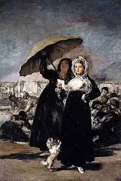 peinture : Goya, jeune femme avec son ombrelle.