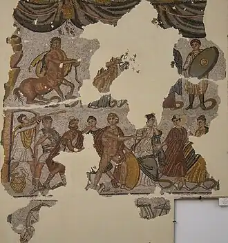 Mosaïque de Césarée de Maurétanie représentant la légende d'Achille du IVe&nbsp;siècle