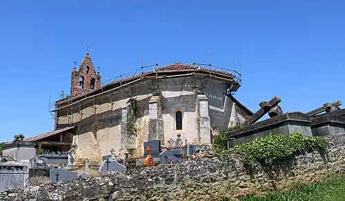 Vue de la chapelle en réfection en 2022.