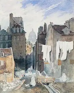 Rue de Bièvre au XIXe&nbsp;siècle : séchage du linge après la lessive.