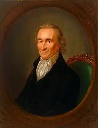 Autre portrait de Thomas Paine, détail du précédent, vers 1792, actuellement à la National Portrait Gallery des États-Unis