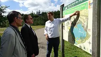 Laurent Houiller, accueillant en 2016 le sous-préfet de Douai  sur le site des Argales.