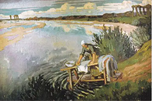 Lavandière au bord de la Loire, (1920), Châteauneuf-sur-Loire, musée de la Marine de Loire.