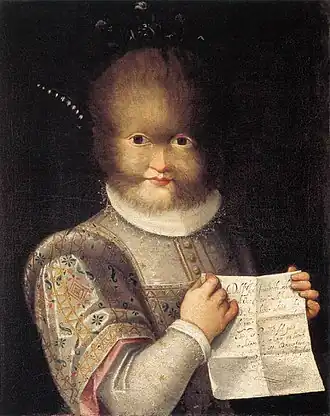 Portrait de Tognina Gonsalvus par Lavinia Fontana.
