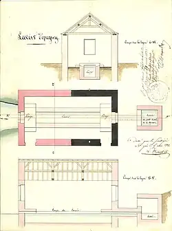 Plan de construction du lavoir d'Epagny (1832)