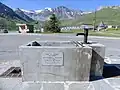 Lavoir de l'ancien village remonté à Tignes-Le Lac.