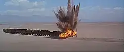 L'assaut du train turc dans Lawrence d'Arabie, filmé dans les dunes de Cabo de Gata, le même décor que le camp des barbaresques dans le Sahara.