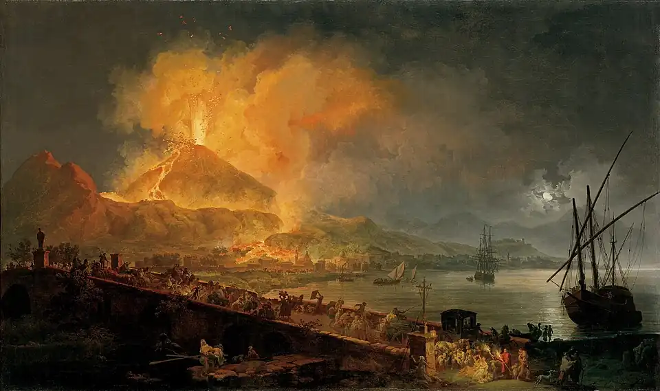 L'Éruption du Vésuve avec le pont de la Madeleine, par Pierre-Jacques Volaire