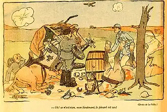 « Oh, ce n'est rien, mon lieutenant, le pinard est sauf ».