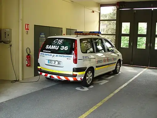 La voiture du SMUR du Blanc en 2011.