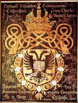 tableau héraldique de Charles Quint pour le chapitre de 1559