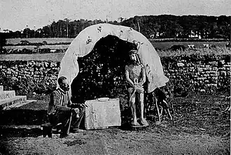 Paul Gruyer : Le Christ à la colonne, statue en bois pour un reposoir de la Troménie [à Locronan] (vers 1903)