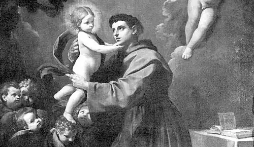 Détail du Christ apparaissant à saint Antoine de Padoue de Simone Cantarini - Galleria Nazionale delle Marche d’Urbino depuis décembre 2021 (anciennement à la Pinacothèque de Brera à Milan)