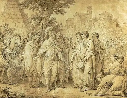 Le Consul Popilius Lena entourant d'un cercle le roi Antiochus, Palais des Beaux-Arts de Lille.