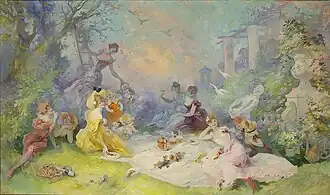 Le Déjeuner sur l'herbe, Jules Chéret, 1904.
