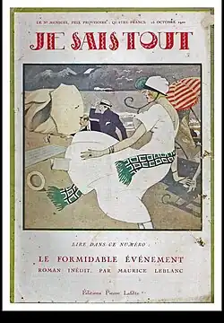 Couverture de la revue Je sais tout avec une illustration d'une femme face à une bourrasque de vent.