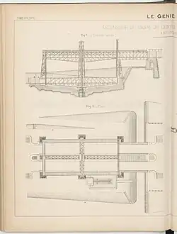 Élévation latérale et plan.