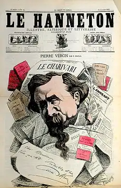 Caricature de Pierre Véron (Le Hanneton, 15 novembre 1867)