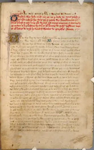 Page de manuscrit médiéval