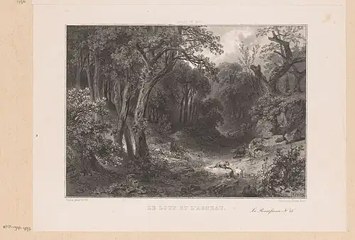 Le Loup et l'agneau, lithographie (1839-1840).