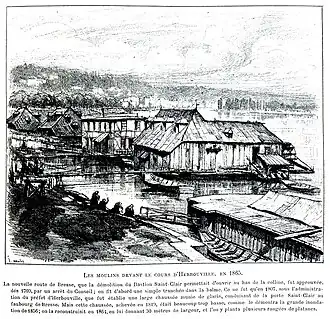 Les moulins devant le cours d'Herbouville, Joannès Drevet, 1901