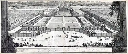 Le château de Richelieu d'après Le Magnifique Chasteau de Richelieu... (ca. 1657) par Jean Marot.