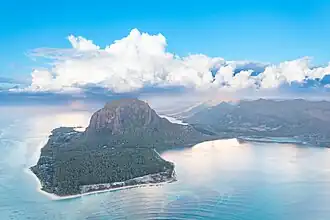 Vue aérienne de la péninsule du Morne.