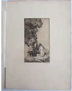 Le Moulin du Hameau de Marie Antoinette. Illustration extraite de l'ouvrage Le Hameau de Marie Antoinette.