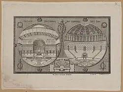 Vue de la première salle des séances, telle qu'achevée en 1798 par Gisors et Leconte.