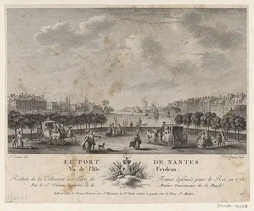 Le port de Nantes vu de l'île Feydeau, 1776.