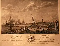 Vu du quai de la machine à mâter établi en 1710 à Lorient. Yves-Marie Le Gouaz. 1776