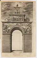 Le Soleil au signe de Lyon - Arc de triomphe élevé rue Porte-Froc à l'entrée de Louis XIII à Lyon en 1622.